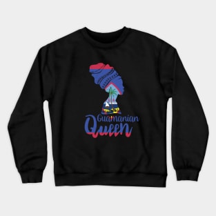 Guamanian Queen Guam Flag Afro Roots Crewneck Sweatshirt